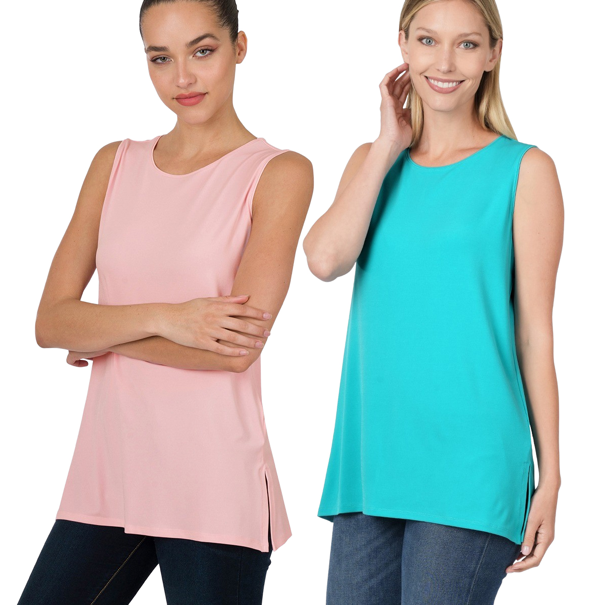 10030 - Ity Fabric Side Slit Tops