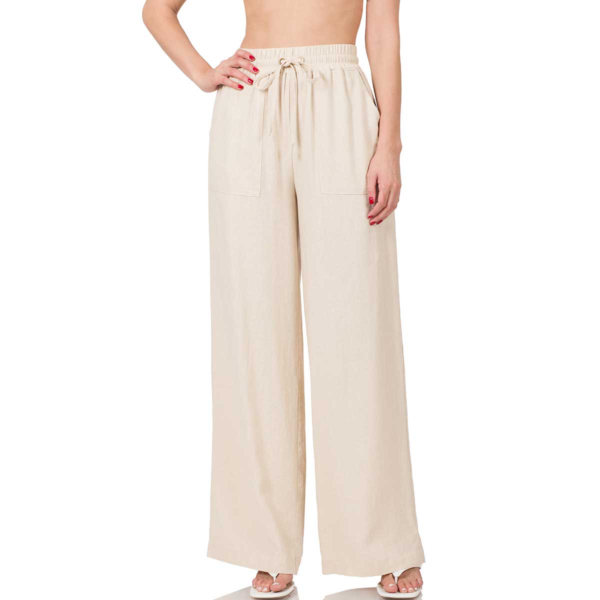 1105 - Soft Linen Blend Pants 