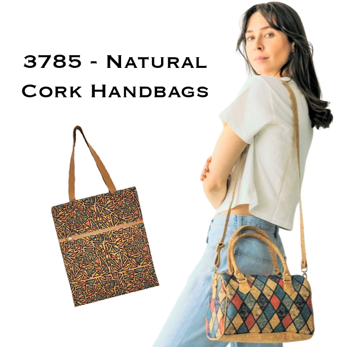 3785 - Natural Cork Handbags