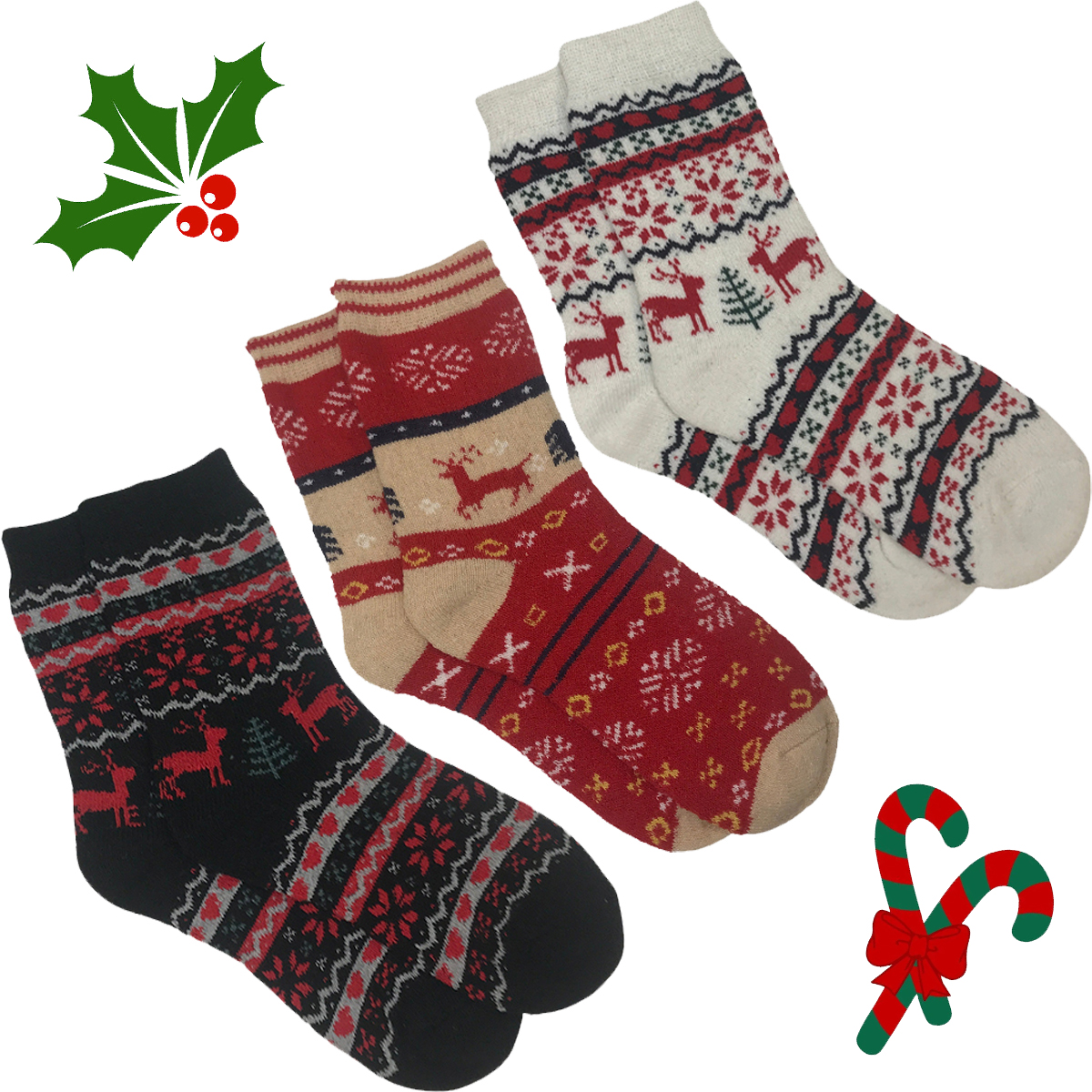984 - Christmas Print Crew Socks