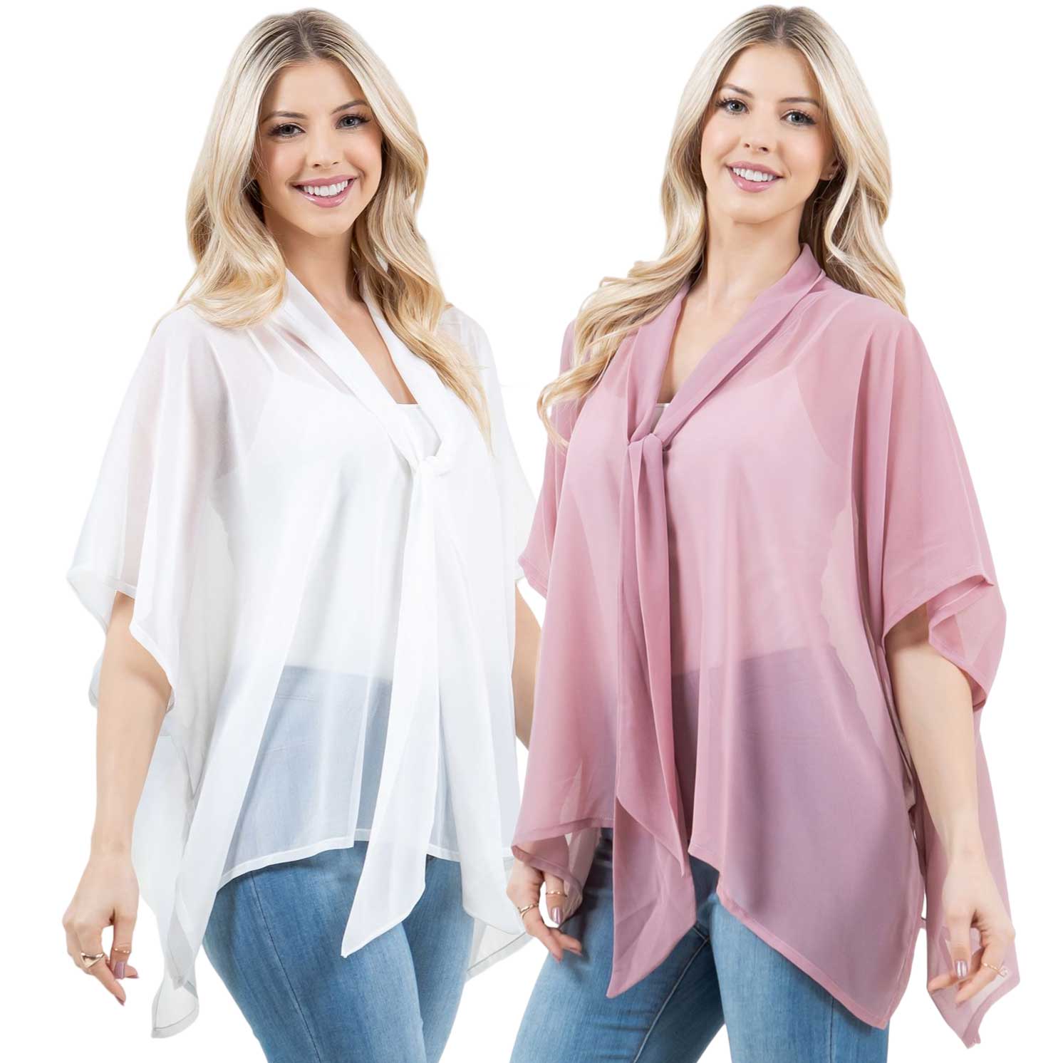 Wholesale 5502 - Chiffon Top with Scarf Accent 5502 - Chiffon Top with Scarf Accent