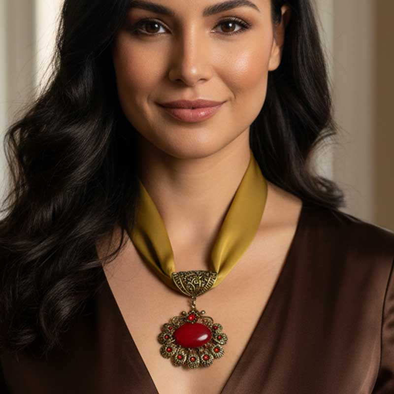 3964 - Satin Victorian Pendant Necklaces