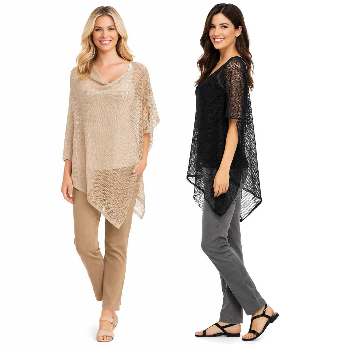 3969 - Mesh Knit Poncho 3969 - Mesh Knit Poncho